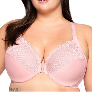 42D Front Clasp T-Back Lace Bra
